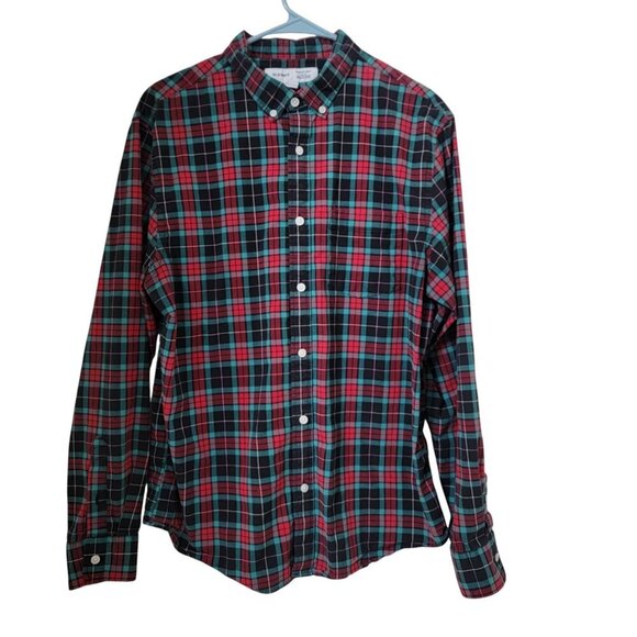 Old Navy Other - Old Navy Size L Red, Black, Green Plaid Everyday Shirt, Slim Fit, Built In Flex